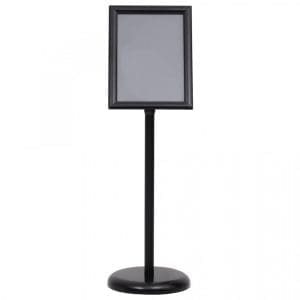 Suport de afiș A4 cu picior, negru, aliaj de aluminiu