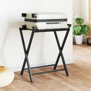 Suport pentru bagaje, negru, 68,5x38x58 cm, bambus