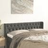 Tăblie de pat cu aripioare gri închis 147x16x78/88 cm catifea