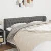 Tăblie de pat cu aripioare gri închis 183x23x78/88 cm textil