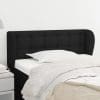 Tăblie de pat cu aripioare negru 93x23x78/88 cm textil