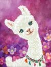 Tablou cu diamante – Alpaca drăgălașă, 42 x 32 cm