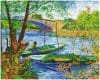 Tablou cu diamante – Primăvara la pescuit (Van Gogh), 40 x 50 cm