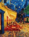 Tablou cu diamante – Terasa cafenelei noaptea (Van Gogh), 52 x 42 cm