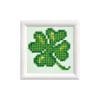 Set tablou cu diamante și ramă – Trifoi cu patru foi, 8 x 8 cm