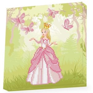 Tablou Diamond Box – Prințesa fluturilor, 28 x 28 cm