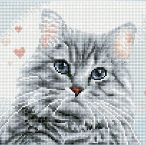 Tablou cu diamante – Pisicuța Pricilla, 27 x 31 cm