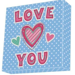 Tablou Diamond Box – Love you, 15 x 15 cm