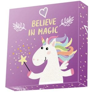 Tablou Diamond Box – Unicorn magic, 22 x 22 cm