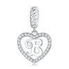 Talisman din argint Heart Letter B