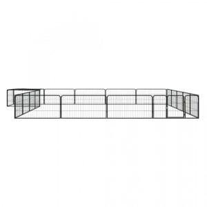 Țarc câini 20 panouri negru 100×50 cm oțel vopsit electrostatic
