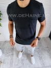 Tricou barbati negru slim fit B2420 K4-4