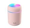 Umidificator Portabil Difuzor de Arome, Casa /Auto, Lumina LED Color/Alb, 300ml, USB, Roz