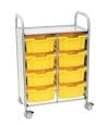 Cărucior metalic mobil de depozitare cu 8 tăvi din plastic – Callero Plus