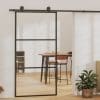 Ușă glisantă cu set feronerie, 102×205 cm, sticlă ESG/aluminiu