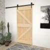 Ușă glisantă cu set feronerie, 80 x 210 cm, lemn masiv de pin