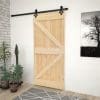 Ușă glisantă cu set feronerie, 80×210 cm, lemn masiv de pin