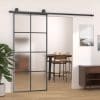 Ușă glisantă cu set feronerie, 90×205 cm, sticlă ESG/aluminiu