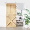 Ușă glisantă cu set feronerie, 90×210 cm, lemn masiv de pin