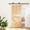 Ușă glisantă cu set feronerie, 90×210 cm, lemn masiv de pin