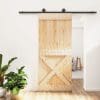 Ușă glisantă cu set feronerie, 90×210 cm, lemn masiv de pin