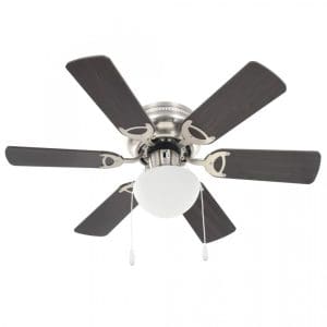 Ventilator tavan decorativ cu iluminare, 82 cm, maro închis