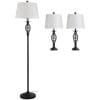 HomCom set 3 lampi (2 de masa, 1x lampa de podea) | AOSOM RO