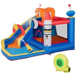 Castel gonflabil 5 in 1 Outsunny pentru copii cu geanta de transport 3,3×2,8x2m | Aosom RO