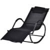 Sezlong cu scaun Balansoar Outsunny 160x61x79cm Negru | Aosom RO