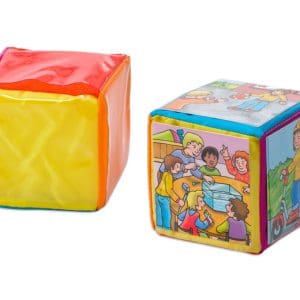 Zar multicolor cu buzunare transparente, 10 x 10 cm