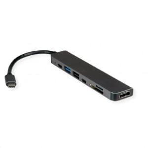 Docking station USB type C la HDMI 4K60Hz/2xUSB-A/USB type C/slot SD/TF + PD, Value 12.99.1136