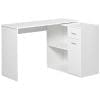 HomCom birou unghiular cu doua forme, 117x82x74 cm, alb | AOSOM RO