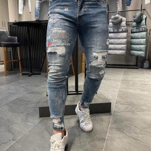 Blugi barbati conici albastri 366 H3-3