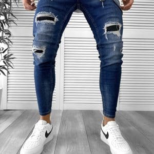 Blugi barbati conici albastri 4842 H5-4