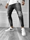 Blugi barbati conici negri + lant cadou 5797 G2-1