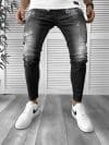 Blugi barbati conici negri + lant cadou 5799 G1-4