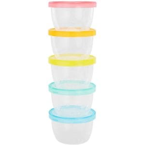 Set 5 Recipiente Etanse Badabulle pentru Pastrarea Hranei 250 ml