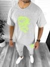 Trening barbati gri pantaloni + tricou oversize B7967 P18-1.1