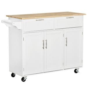 HomCom carucior bucatarie multifunctional, 121x46x91 cm, alb | AOSOM RO