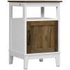 HOMCOM Noptiera rustica, noptiera cu usa si raft de depozitare, masuta pentru camera de zi, dormitor, alb | Aosom RO
