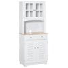 Dulap de bucatarie HOMCOM, din lemn, 68×39,5×170 cm, alb | AOSOM RO