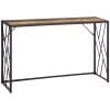 Consola 120cm, masa canapea industriala cu cadru metalic pentru sufragerie, hol, maro 120x35x75cm HOMCOM | Aosom RO