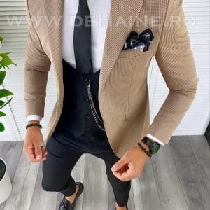 Sacou barbati in carouri slim fit B5011 8-4