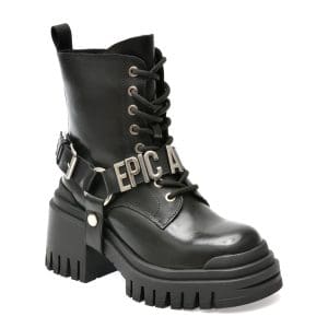 Bocanci EPICA negri, 1271B, din piele naturala