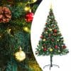Brad de Crăciun artificial cu globuri și LED-uri, verde, 150 cm