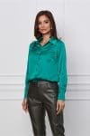 Camasa Dy Fashion verde din satin