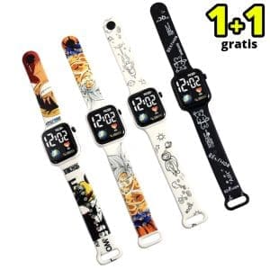 Ceas digital de mana K1 pentru copii, Afisaj LED ora si data, Ecran iluminat, Multicolor + 1 GRATIS