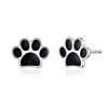 Cercei din argint Black Enamel Paws