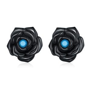 Cercei din argint Black Roses