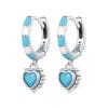 Cercei din argint Blue Vintage Heart Hoops
